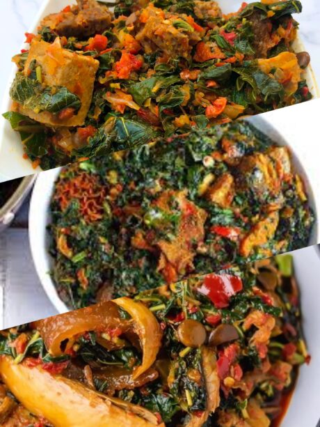 Efo Riro (Vegetable sauce & assorted protein)
